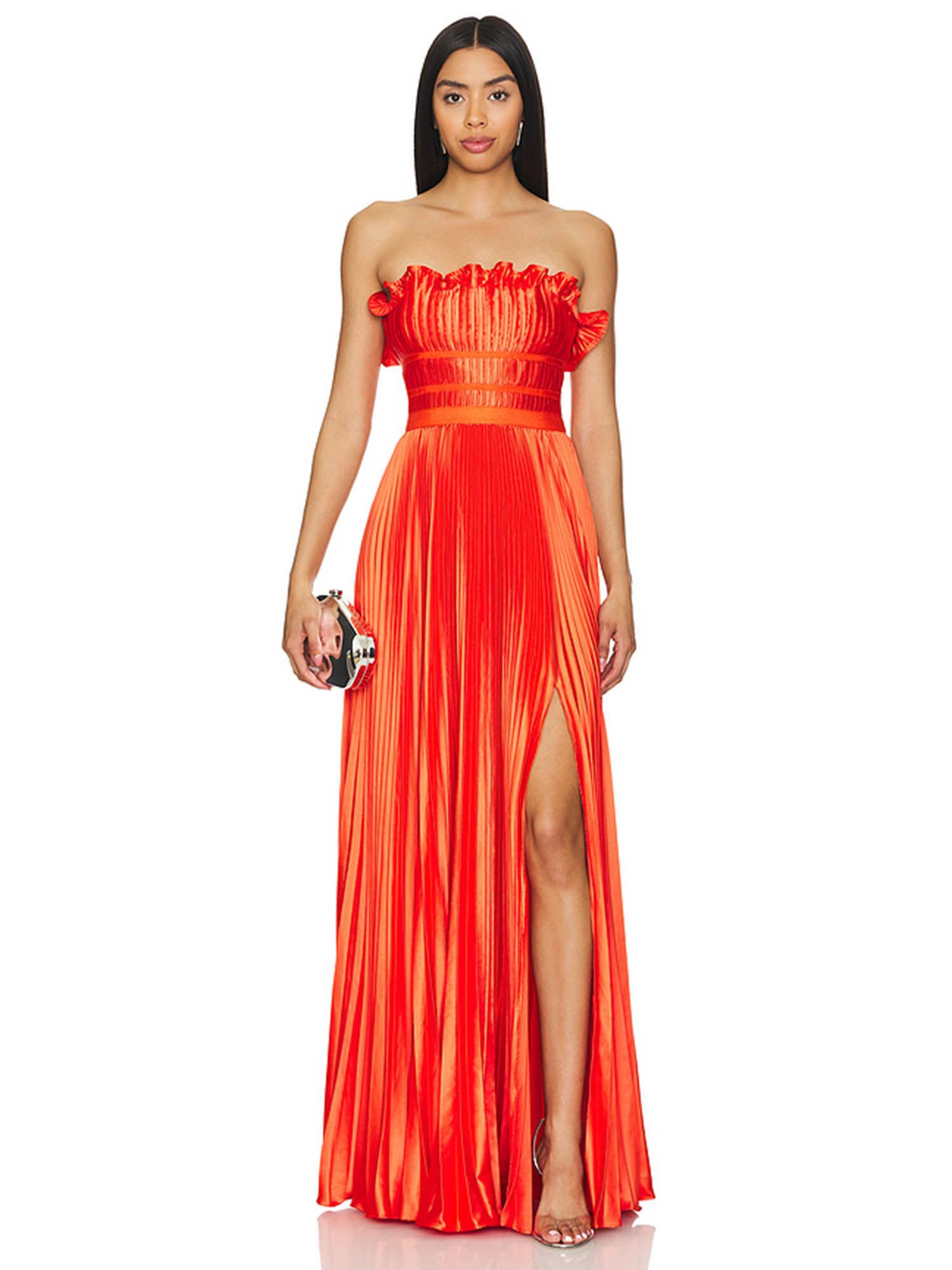 losey ruffle neck gown
