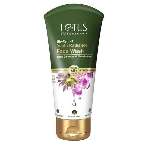 lotus botanicals bio retinol youth radiance face wash | preservative free | for all skin types | 100ml