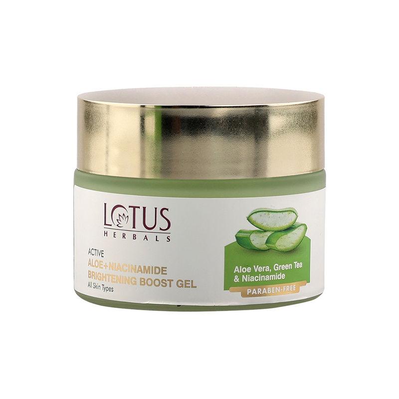 lotus herbals active aloe + niacinamide brightening boost gel