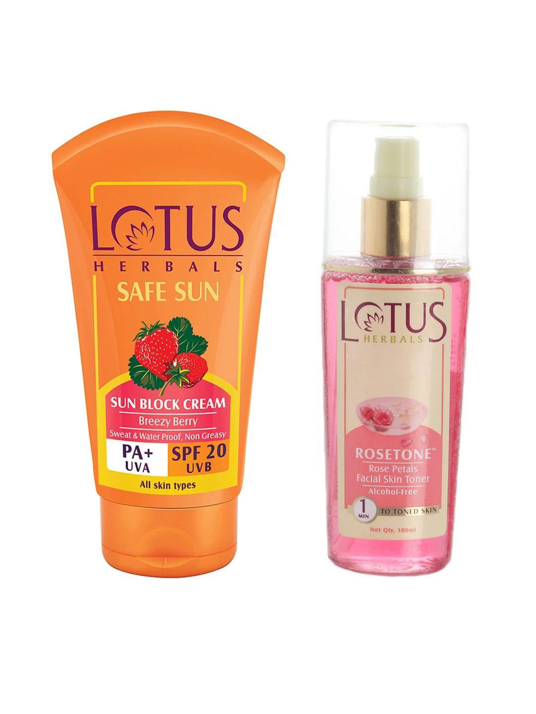 lotus herbals pack of sustainable skin toner & sunscreen