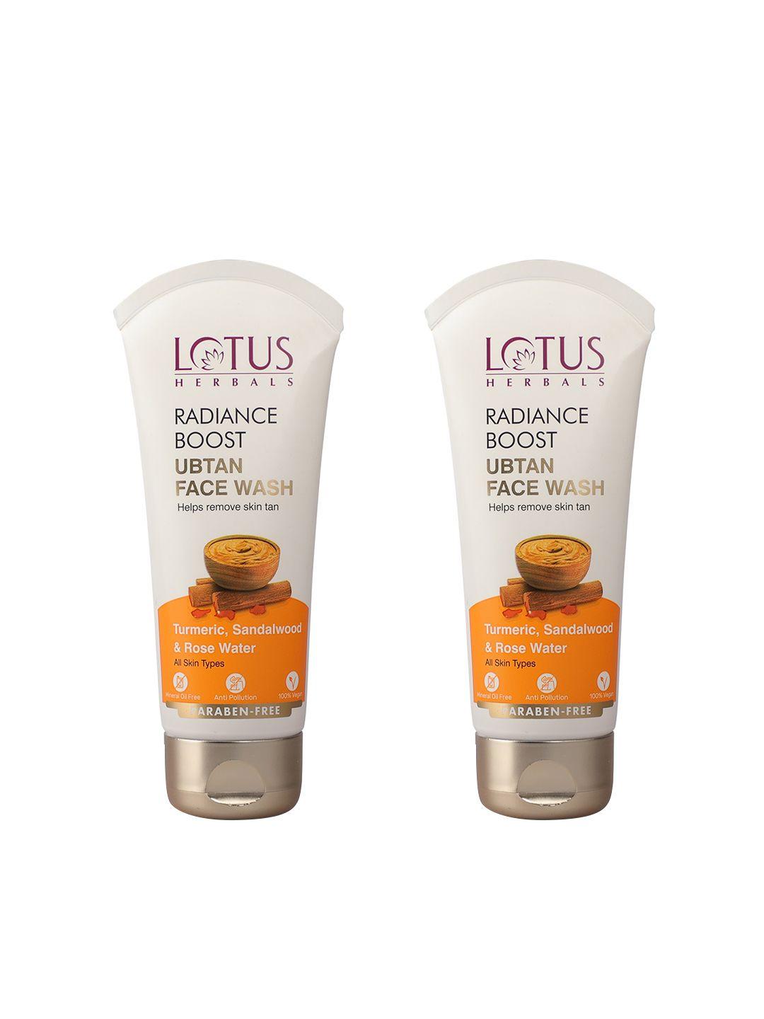 lotus herbals set of 2 radiance boost ubtan face wash with turmeric - 100g each