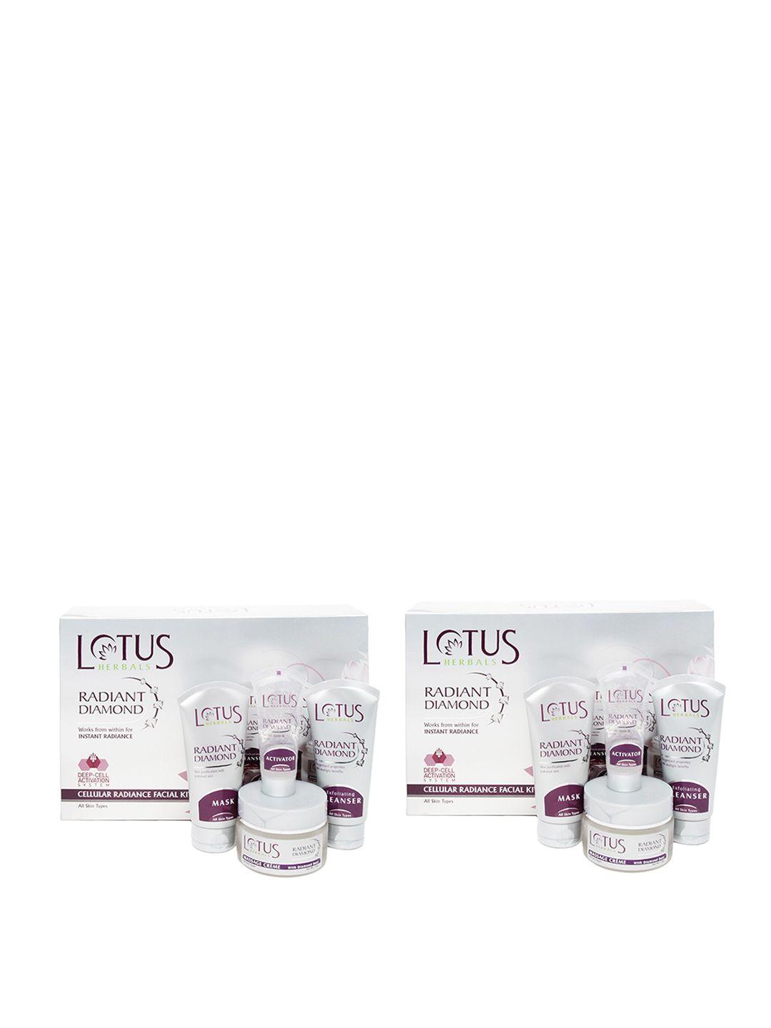 lotus herbals set of 2 radiant diamond cellular facial kit
