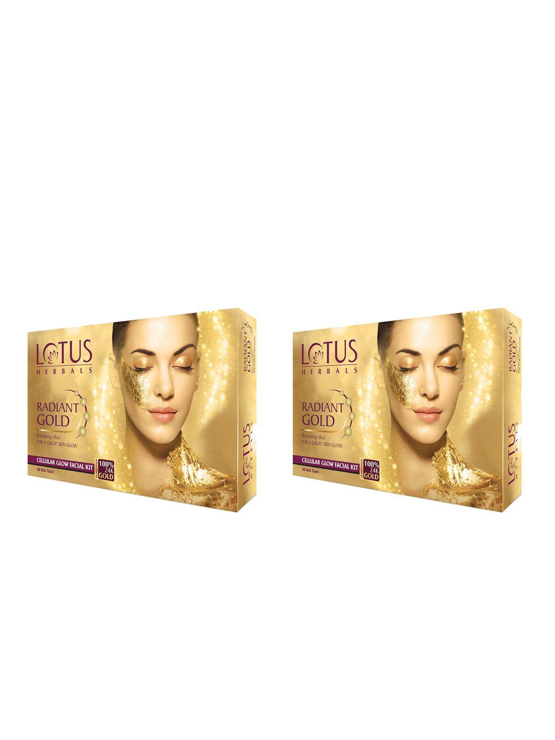 lotus herbals set of 2 radiant gold cellular glow facial kit