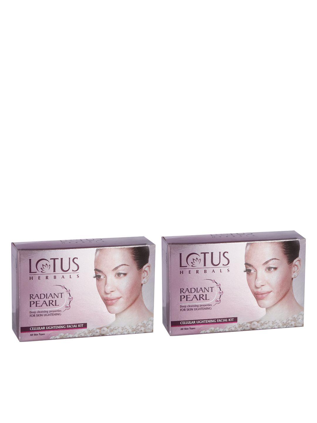 lotus herbals set of 2 radiant pearl cellular lightening facial kit