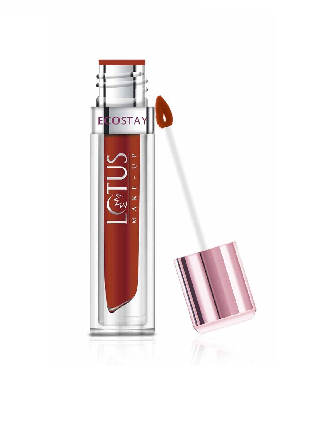 lotus herbals sustainable ecostay earthy rust matte lip lacquer el16