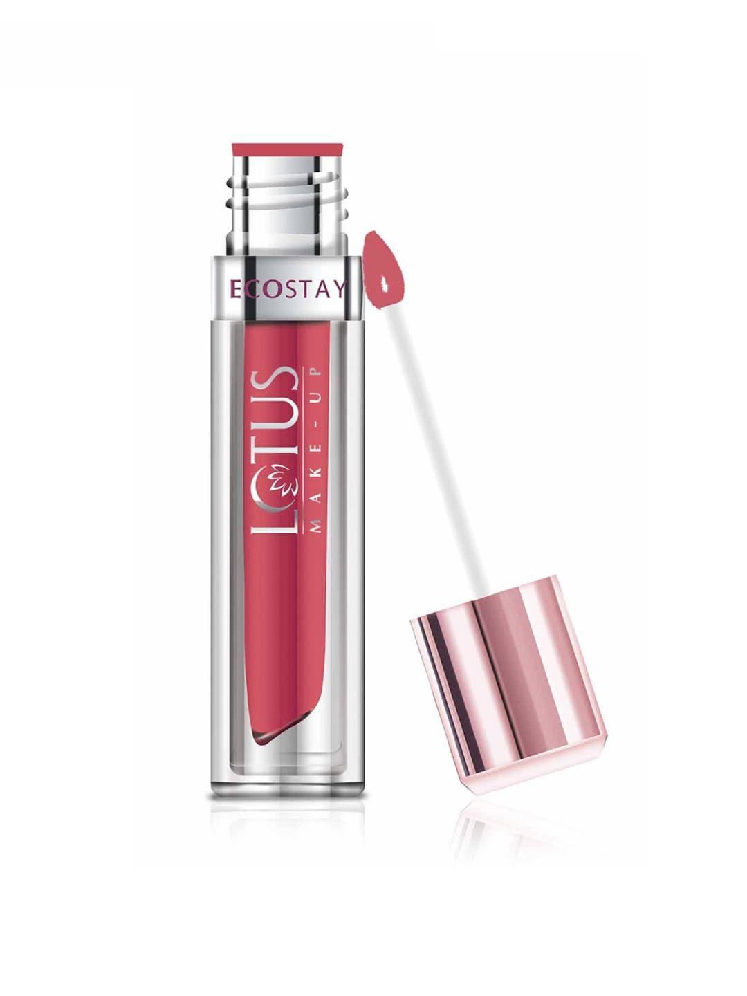 lotus herbals sustainable ecostay soft pink matte lip lacquer el13