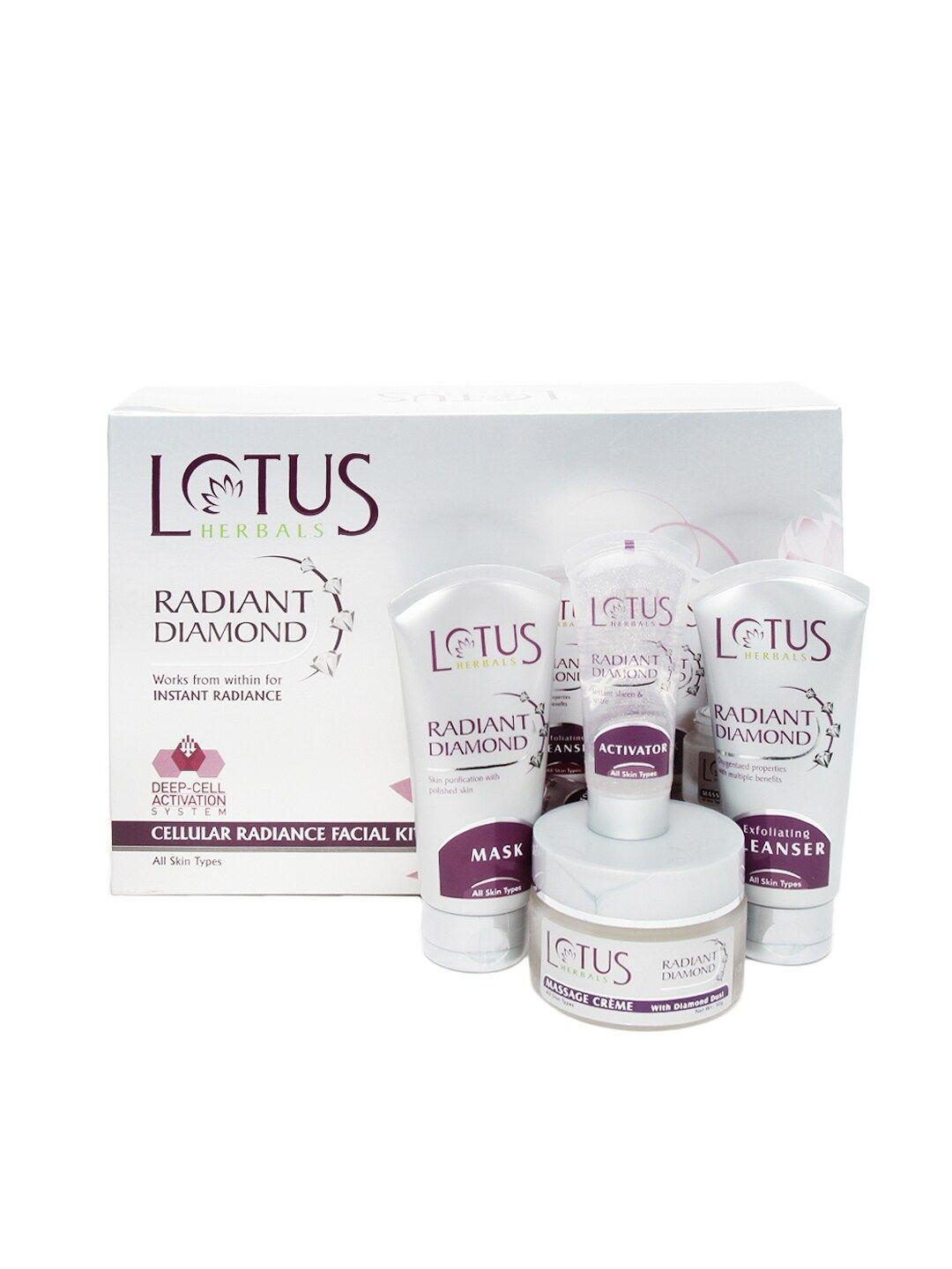 lotus herbals sustainable radiant diamond cellular facial kit