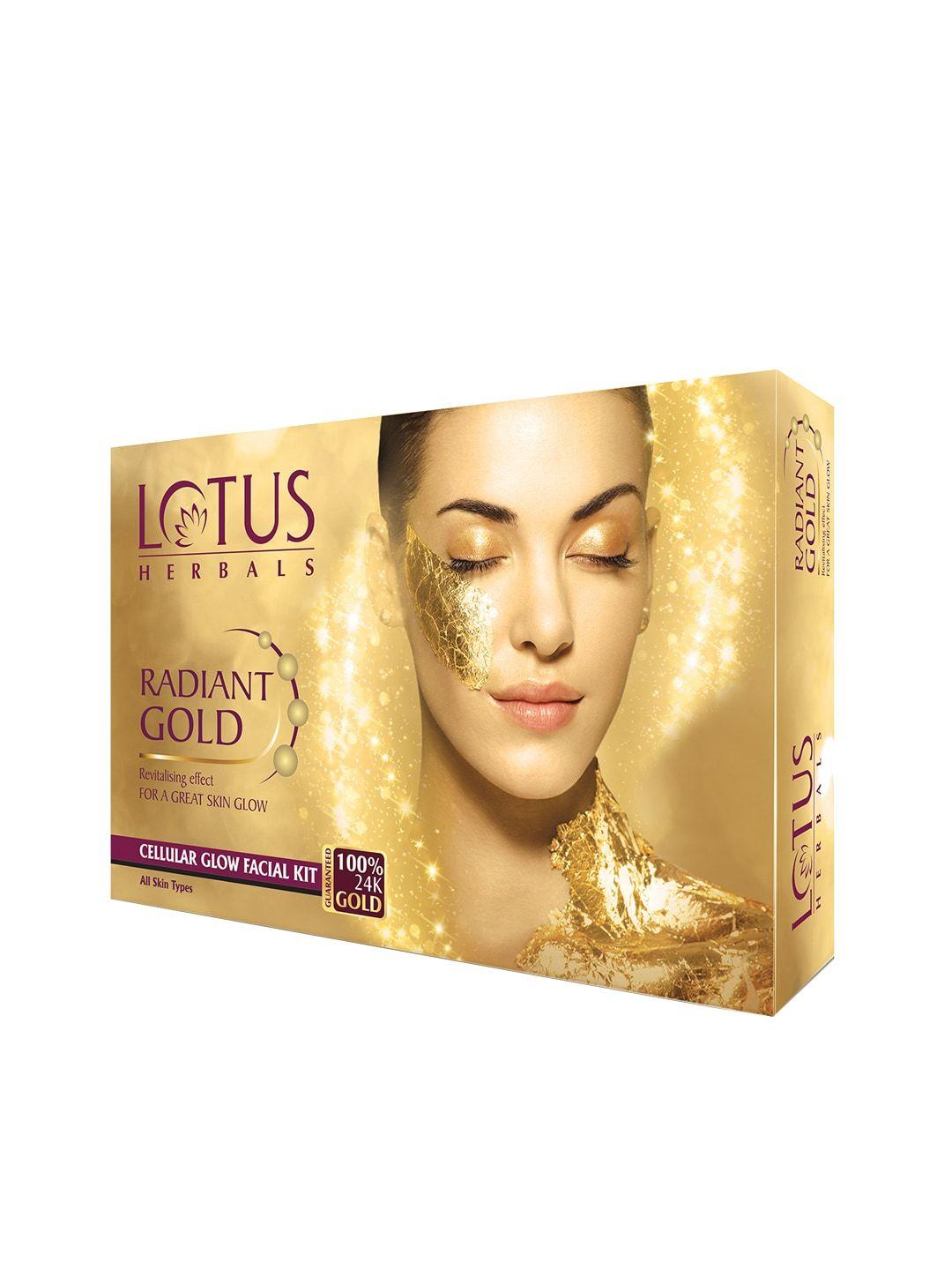 lotus herbals sustainable radiant gold cellular glow facial kit