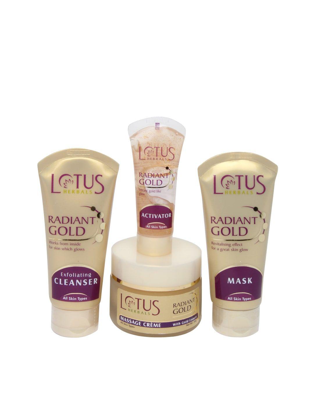 lotus herbals sustainable radiant gold cellular glow facial kit