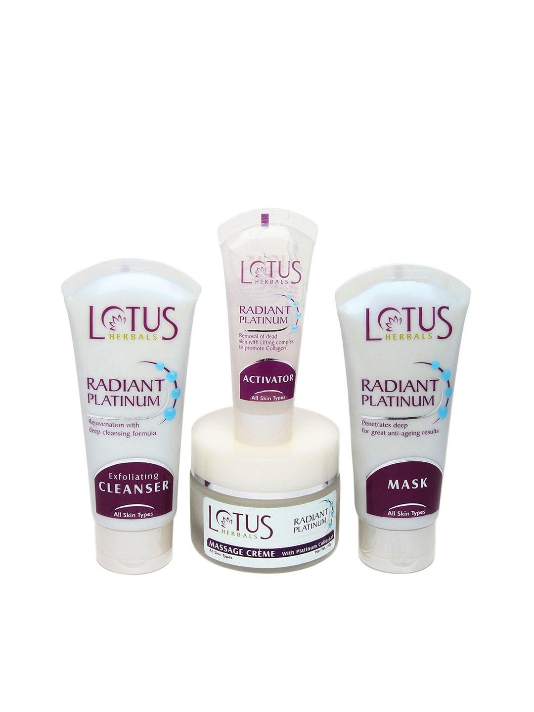 lotus herbals sustainable radiant platinum cellular anti-ageing facial kit