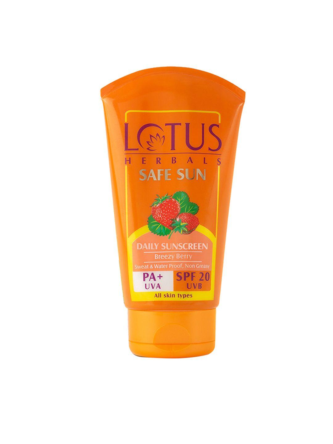 lotus herbals sustainable safe sun sunscreen breezy berry 50 g