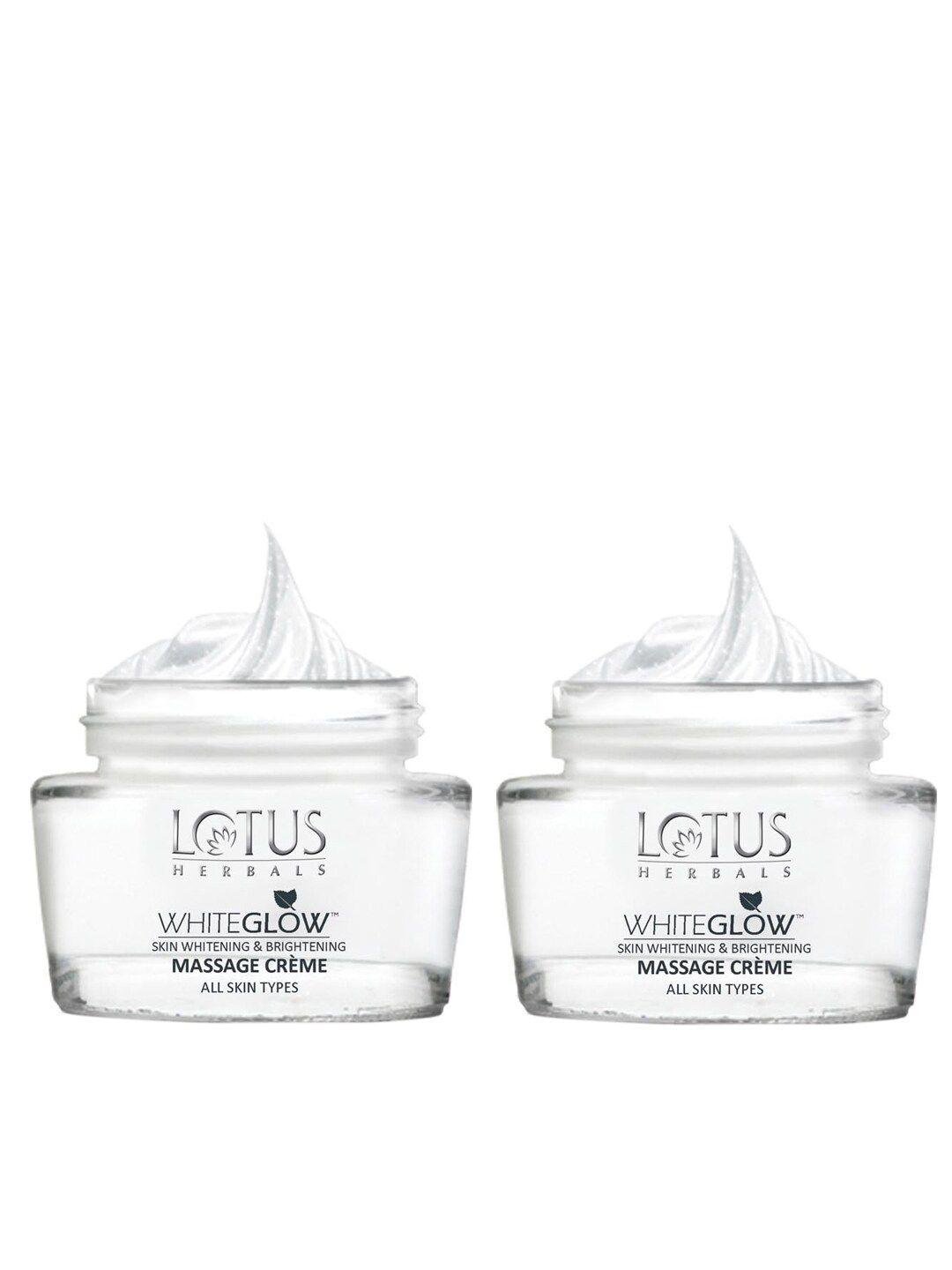 lotus herbals sustainable set of 2 whiteglow skin whitening  brightening massage cream