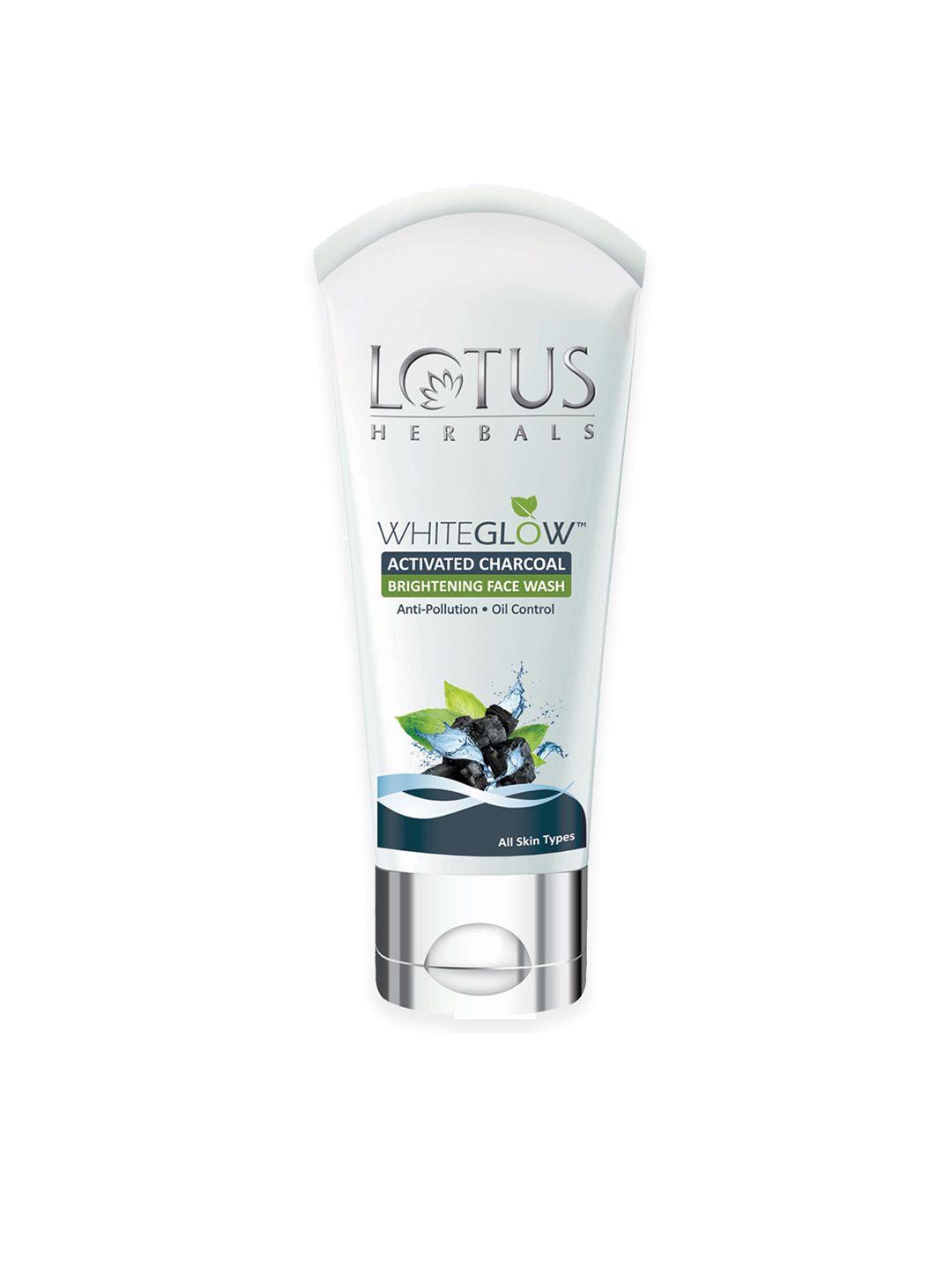 lotus herbals white glow activated charcoal brightening facewash
