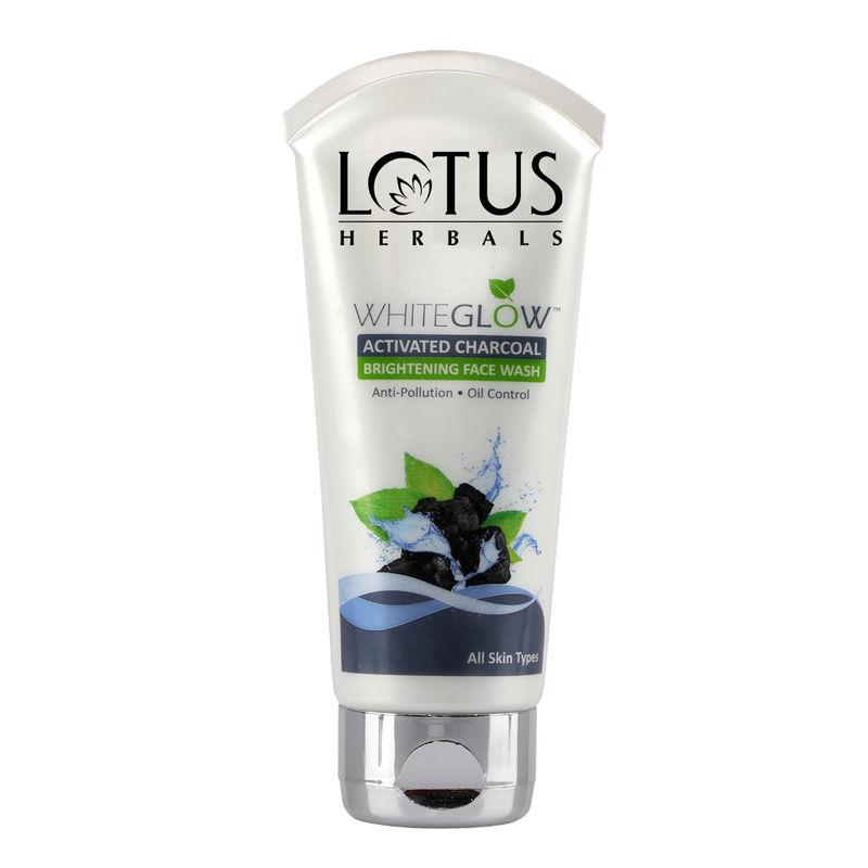 lotus herbals whiteglow activated charcoal brightening face wash