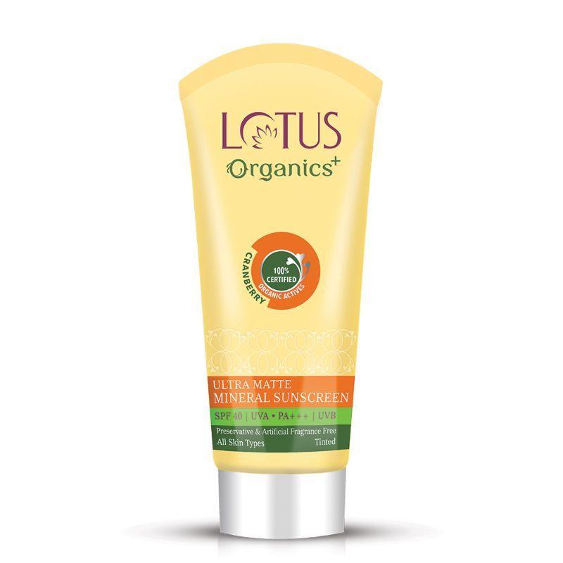 lotus organics ultra matte mineral sunscreen spf 40 pa+++