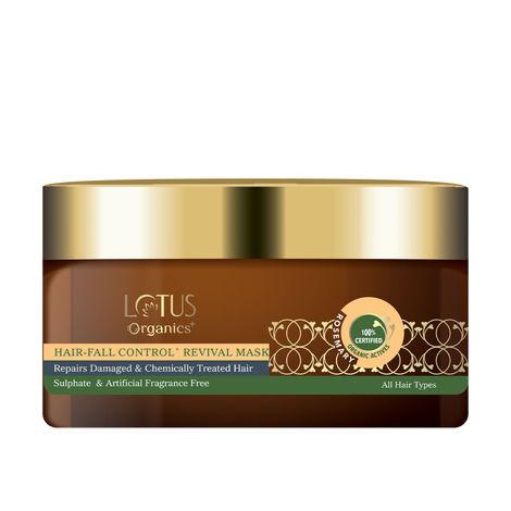 lotus organics+ hair fall control revival hair mask | red onion, shea butter | sulphate & paraben free | all hair types | 150g