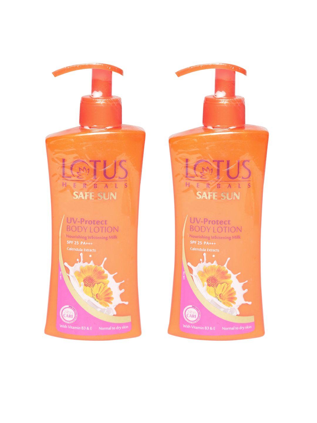 lotus herbals set of 2 safe sun uv-protect body lotion