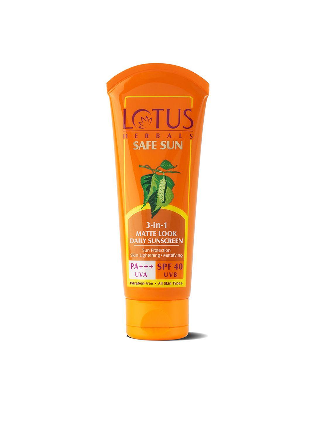 lotus herbals sun safe 3-in-1 matte-look spf 40 daily sunscreen - 100g