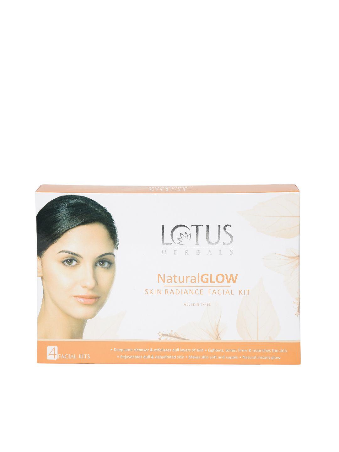 lotus herbals sustainable set of 4 naturalglow skin radiance facial kits