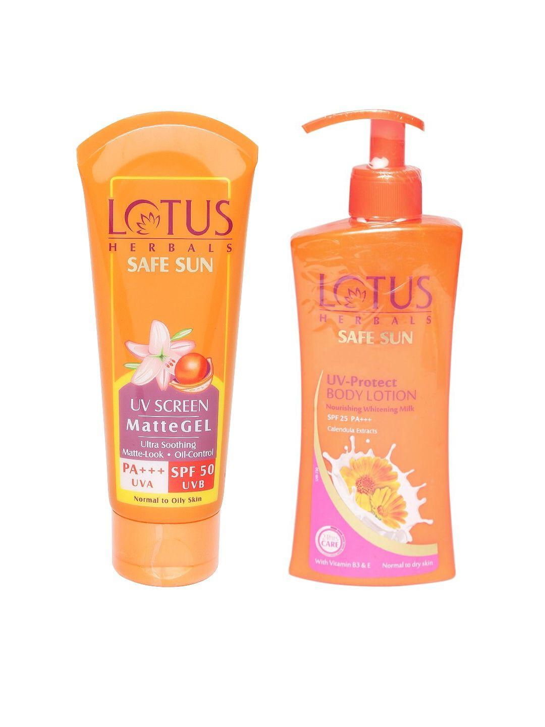 lotus herbals sustainable set of sunscreen & body lotion