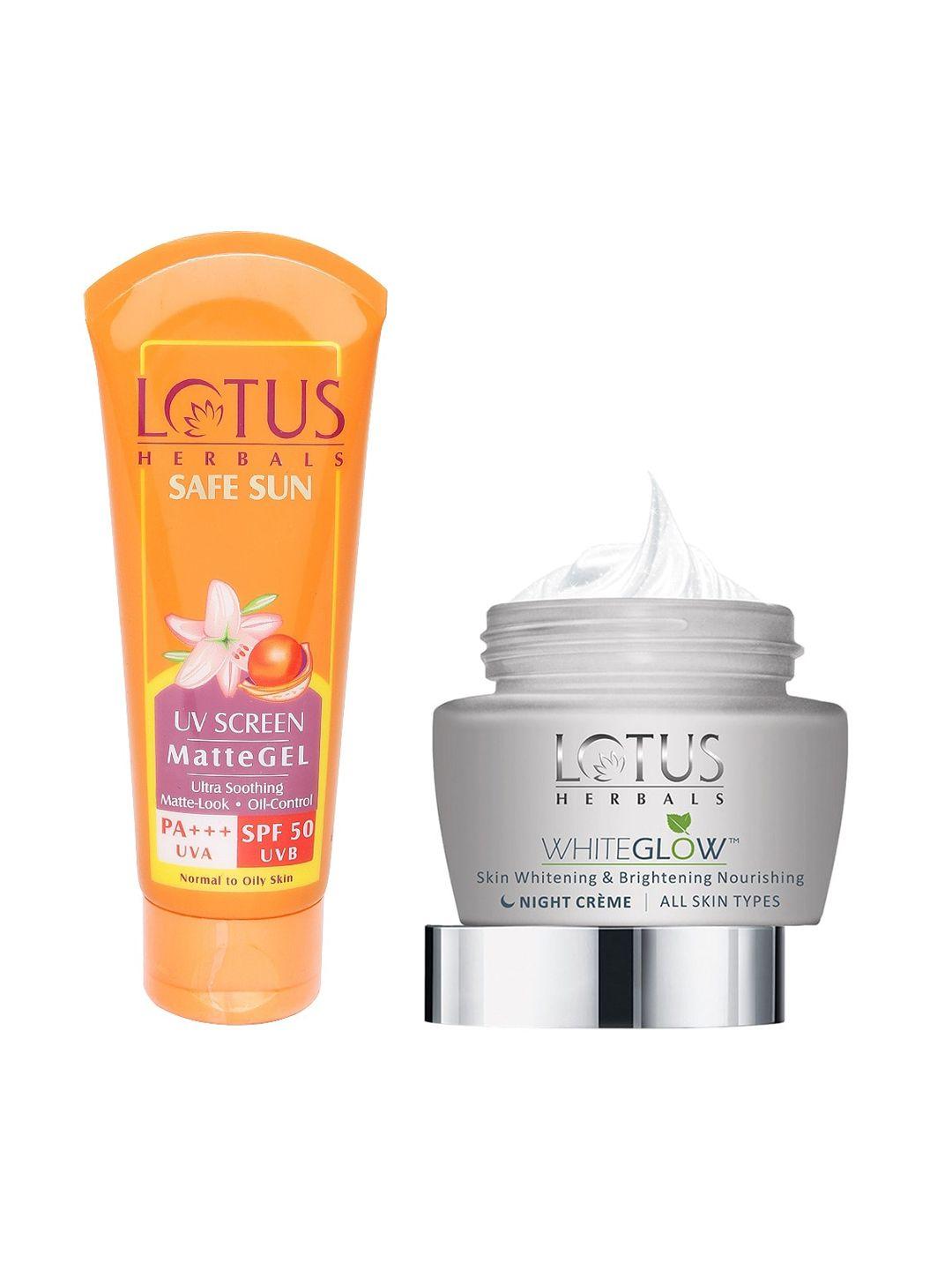 lotus herbals sustainable set of sunscreen & night creme