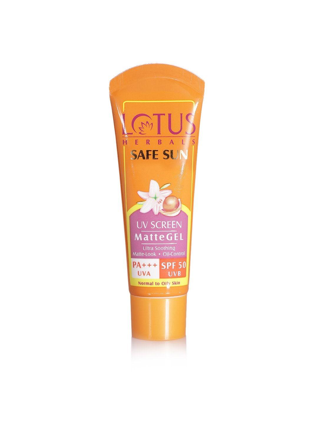 lotus herbals unisex safe sun spf 50 uv screen mattegel sunscreen - 30 g