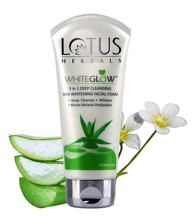 lotus herbals whiteglow 3 in 1 deep cleaning skin whitening facial foam - 100 gm