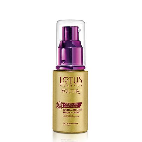 lotus herbals youthrx gineplex youth activating serum + cream, 30ml