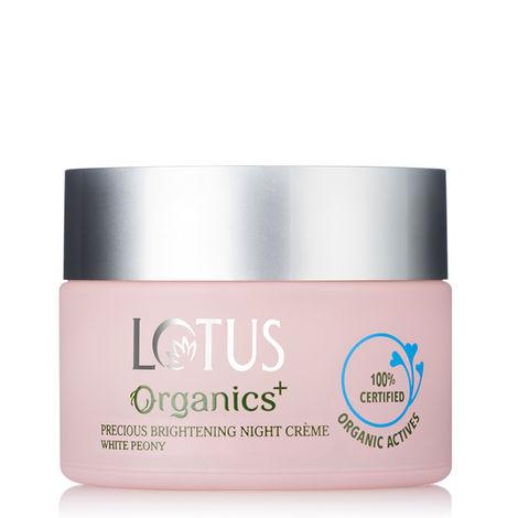 lotus organics+ precious brightening night cream | for dark spots, blemishes & pigmentation | night moisturiser | 50g