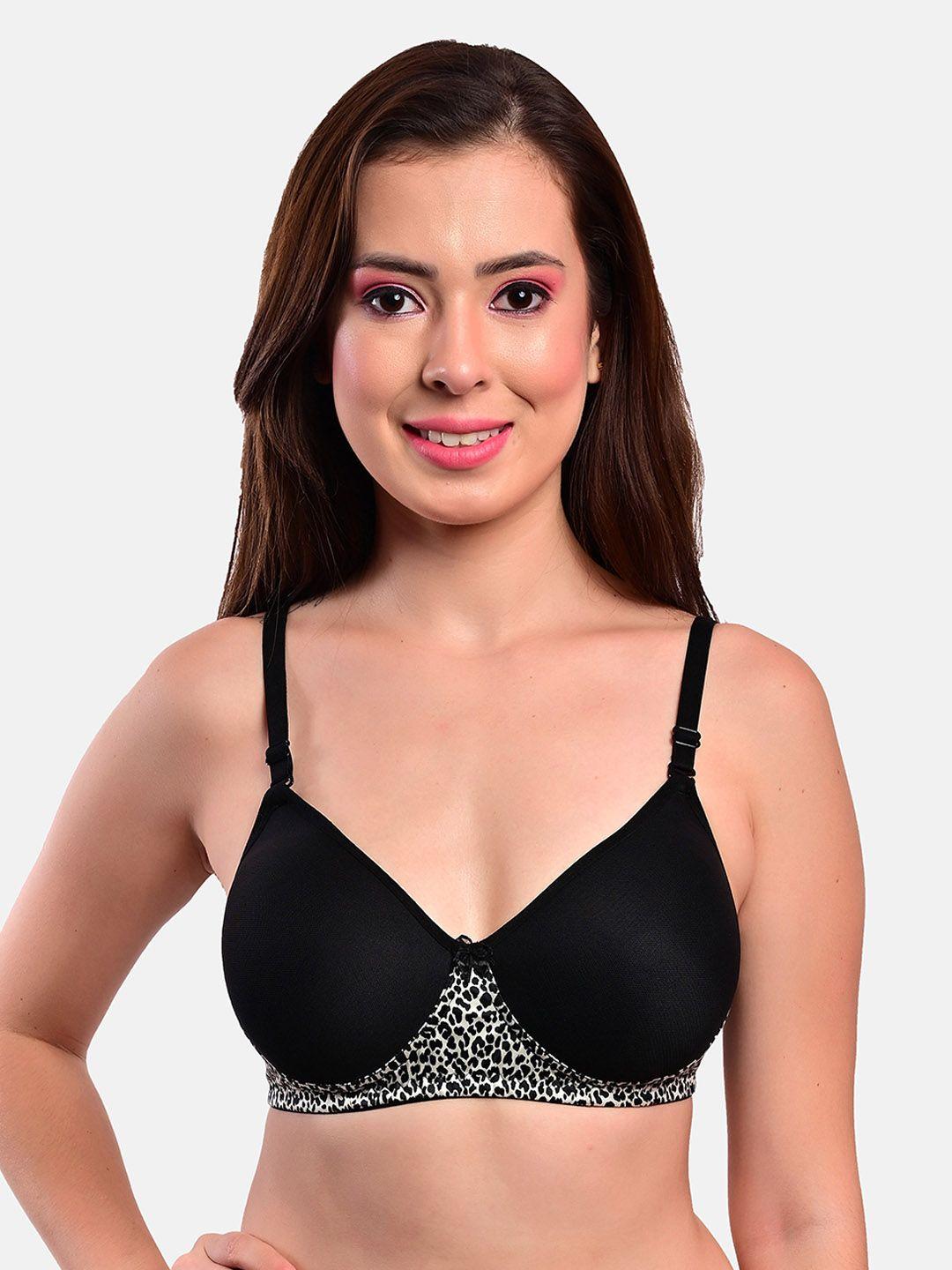 lotusleaf black & white animal bra lightly padded