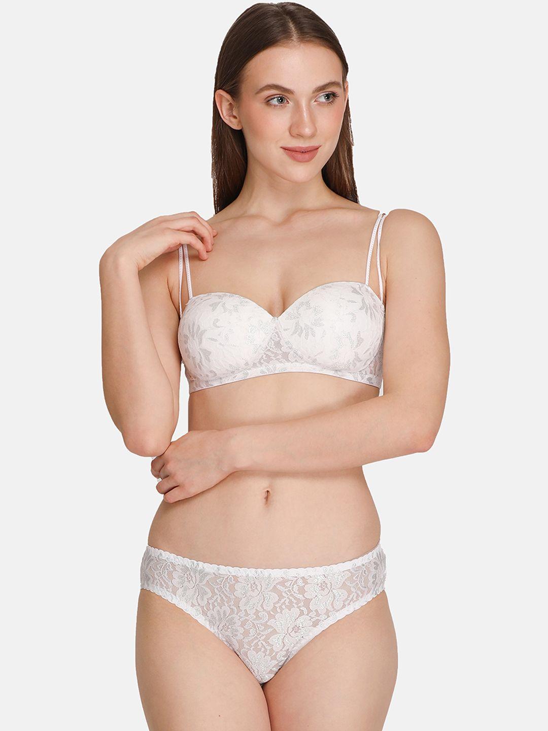 lotusleaf self-design lightly padded lingerie set