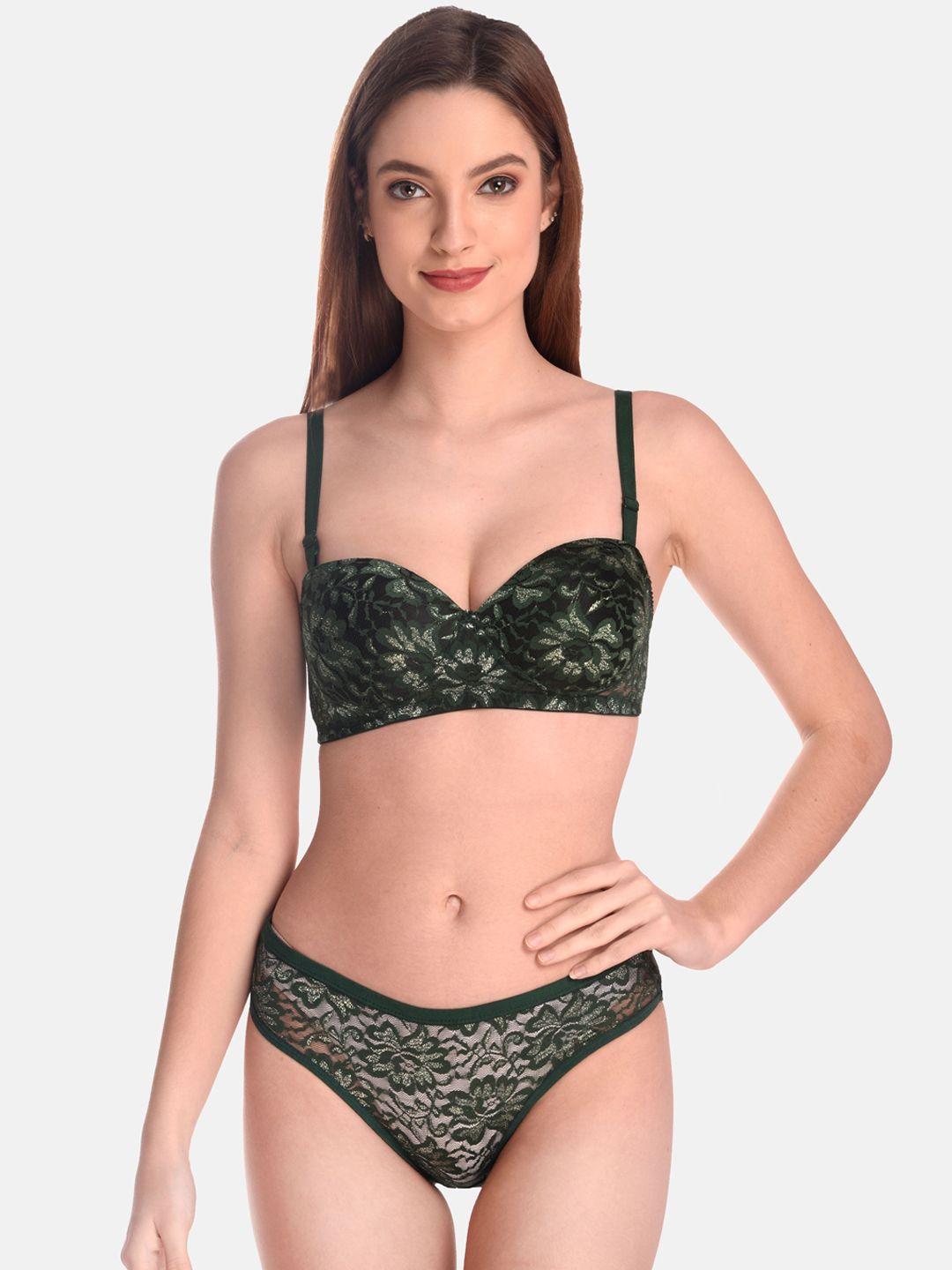 lotusleaf women self-design lingerie set