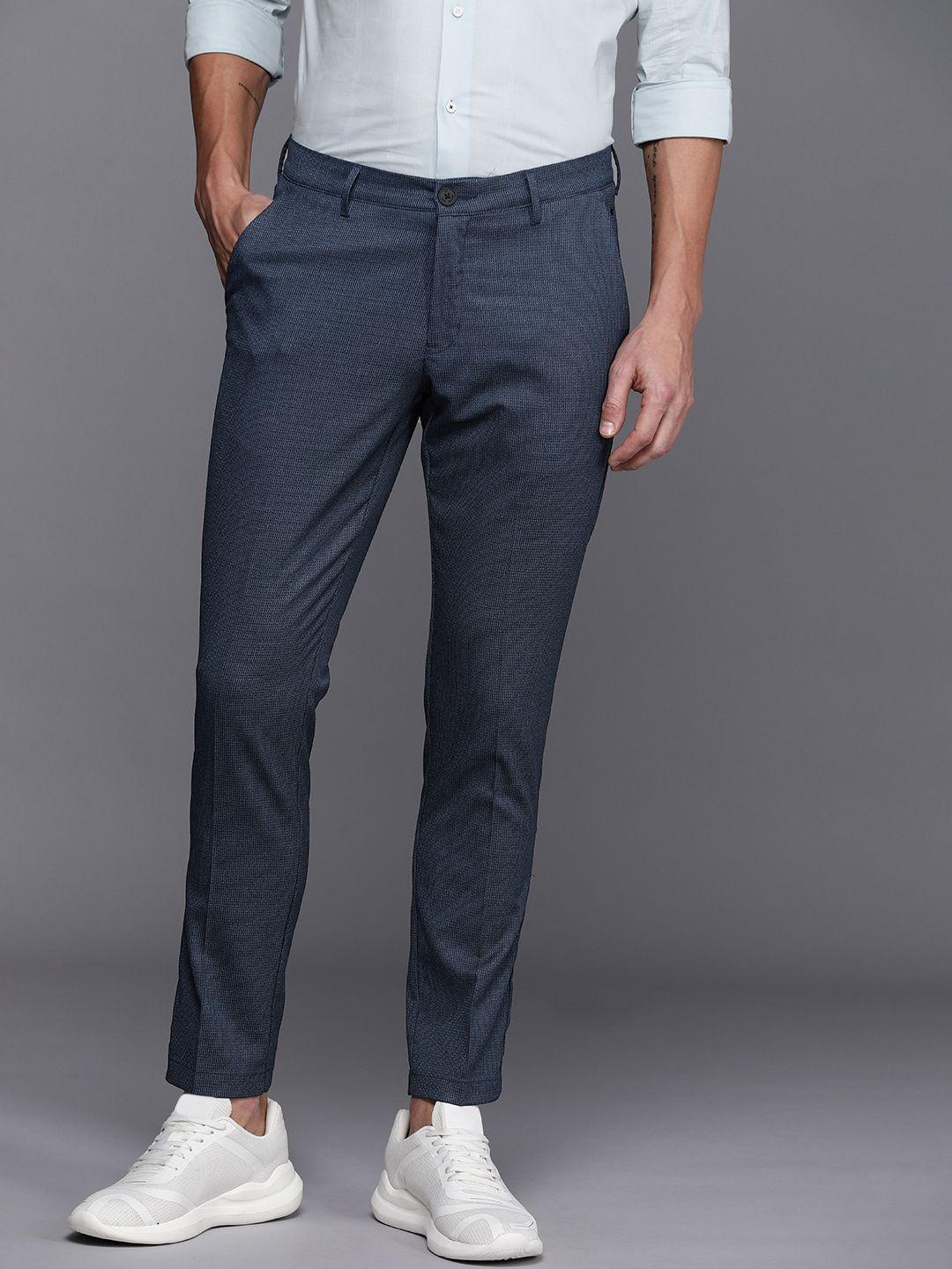 louis philippe ath.work men tapered fit trousers