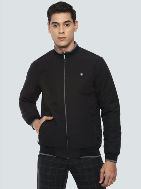 louis philippe black regular fit jacket
