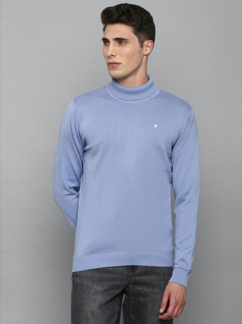 louis philippe blue cotton regular fit sweater