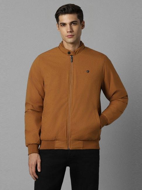 louis philippe brown cotton regular fit jacket