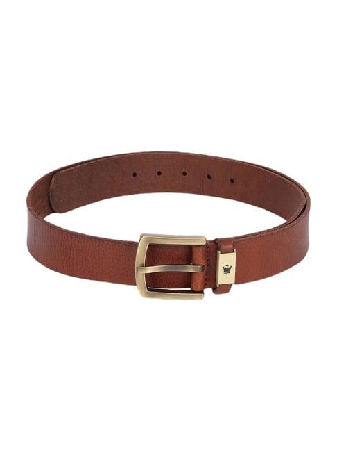 louis philippe brown leather casual belt for men