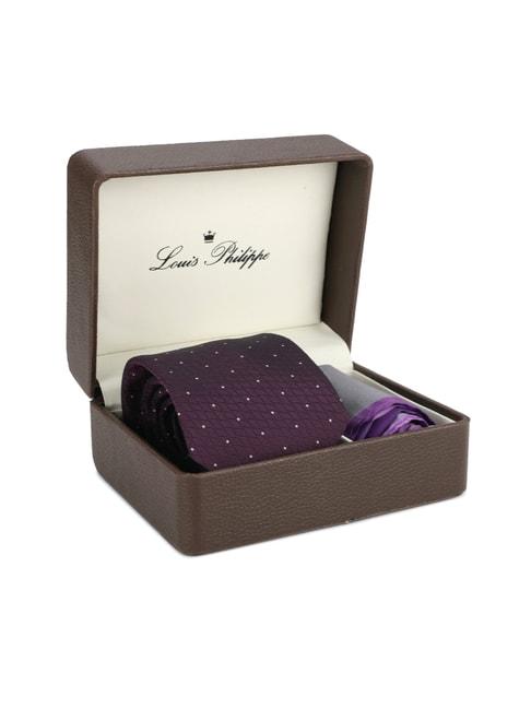 louis philippe brown printed tie & pocket square - pack of 2