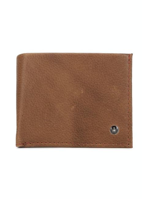 louis philippe brown textured bi-fold wallet for men