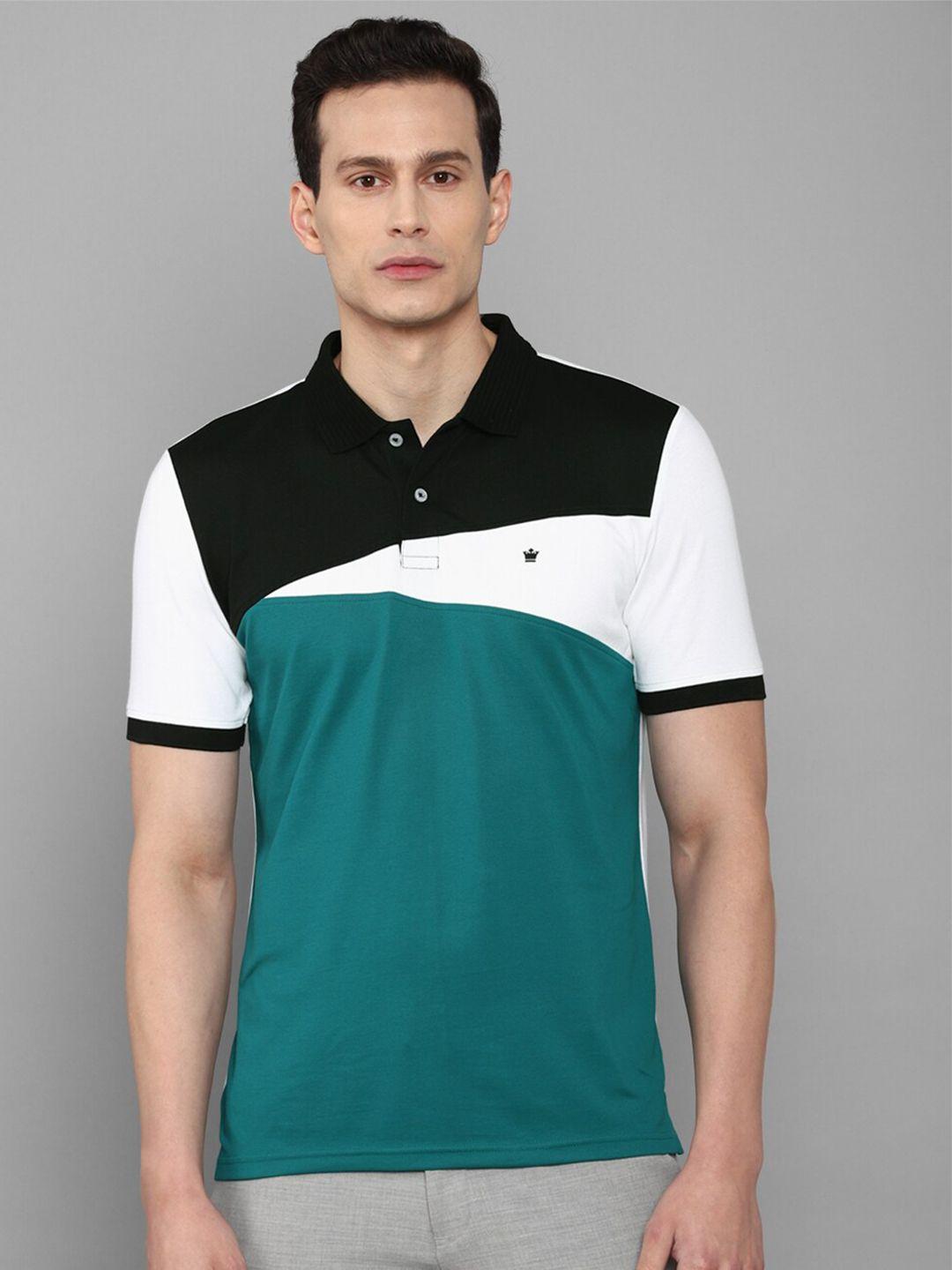 louis philippe colourblocked polo collar pure cotton t-shirt