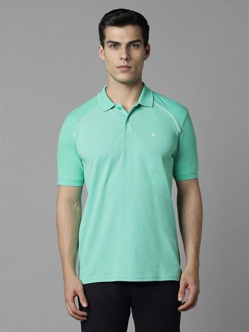louis philippe green regular fit printed polo t-shirt