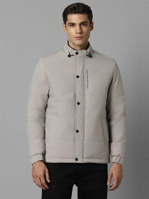 louis philippe grey cotton regular fit jacket