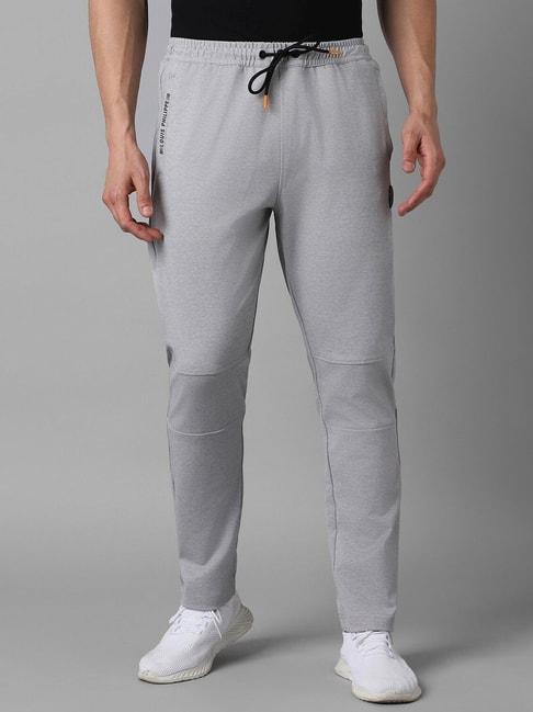 louis philippe grey cotton slim fit texture lounge pants