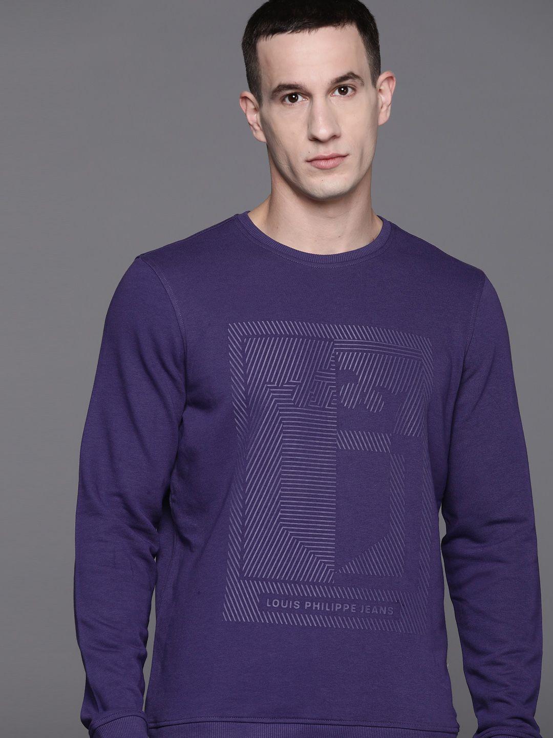 louis philippe jeans brand logo print sweatshirt
