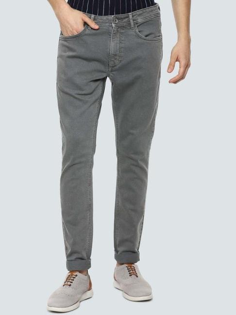 louis philippe jeans grey slim fit jeans