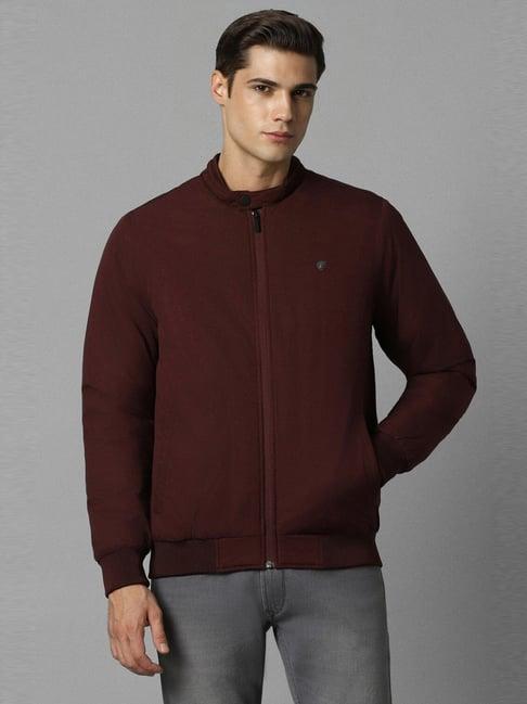 louis philippe maroon cotton regular fit jacket