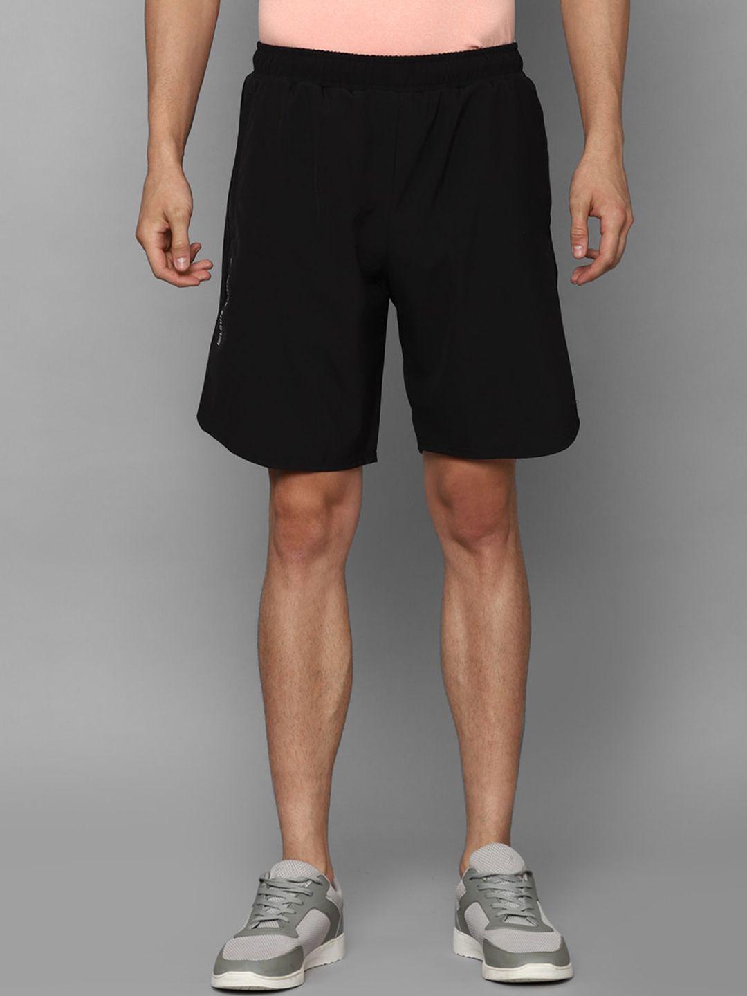 louis philippe men black slim fit sports shorts