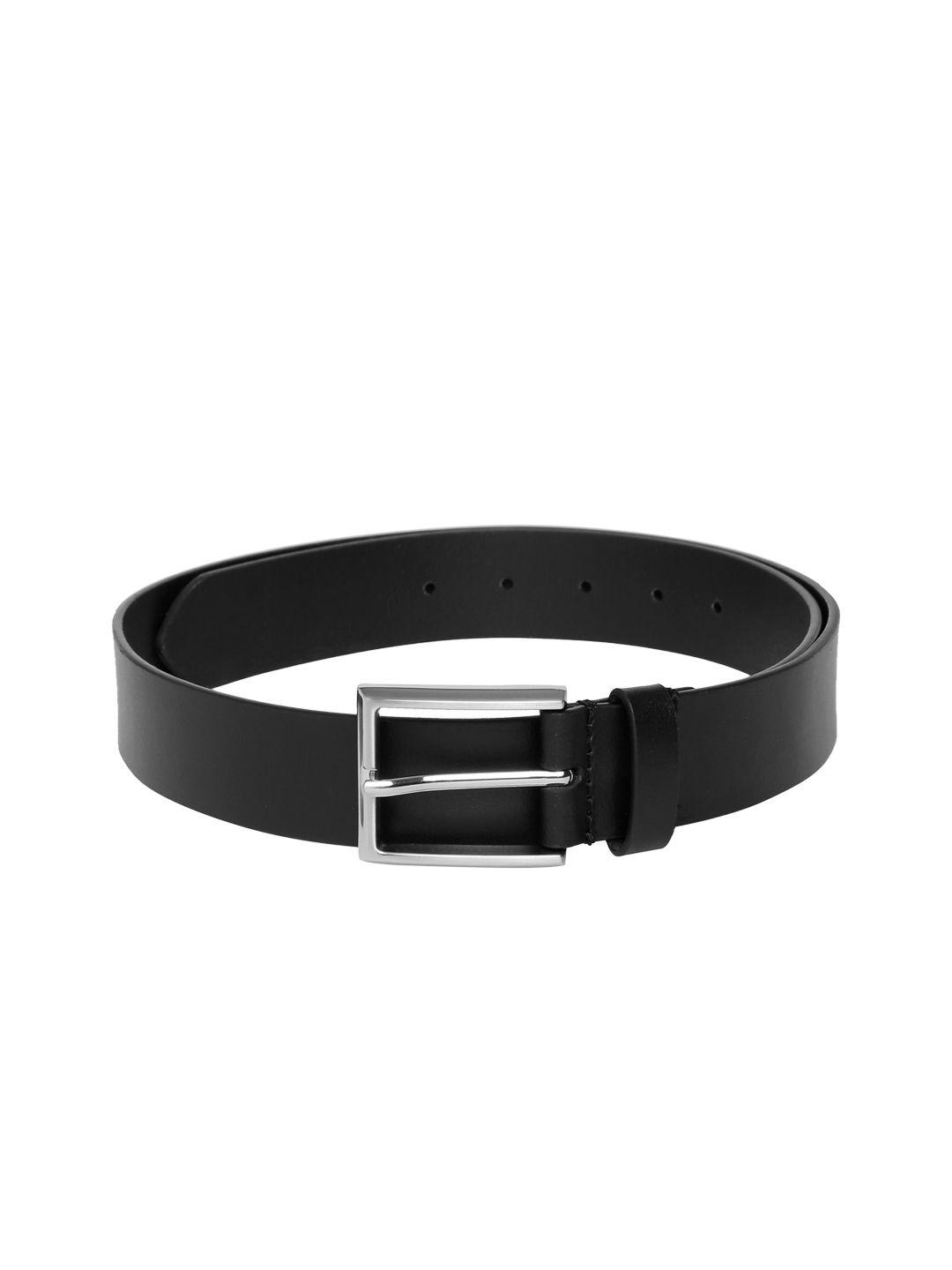 louis philippe men black solid leather belt