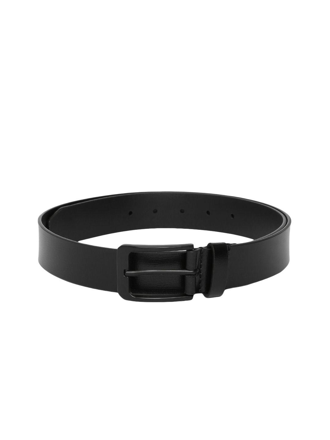 louis philippe men black solid leather belt