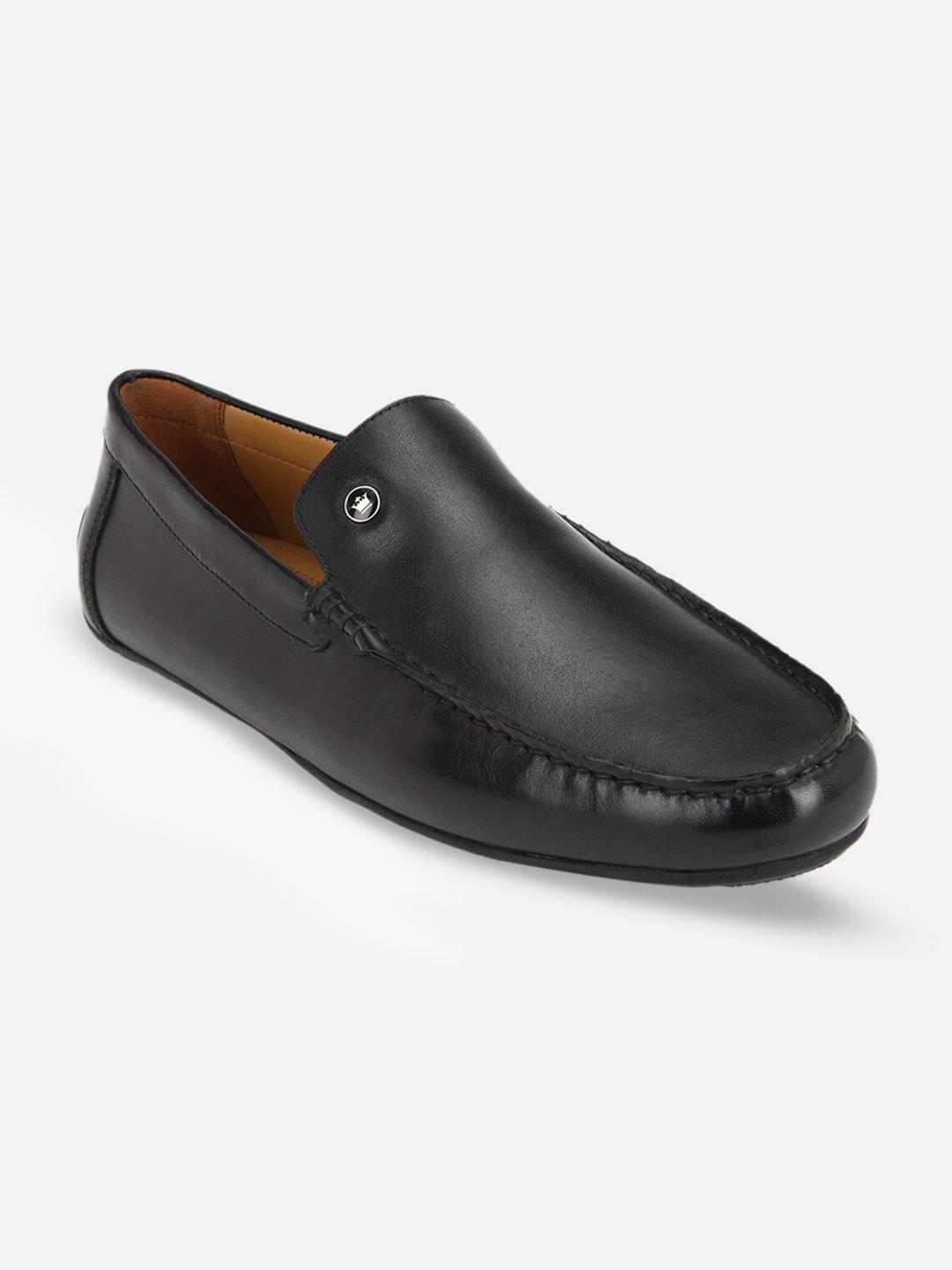 louis philippe men black textured pu slip-on sneakers